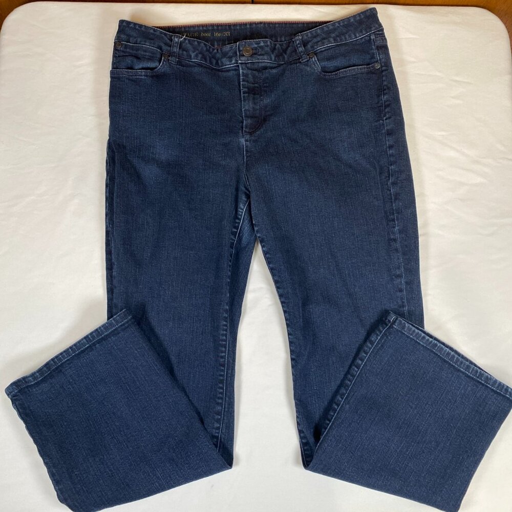 Talbots Heritage Boot Jeans Women's 16P Blue Cotton Blend